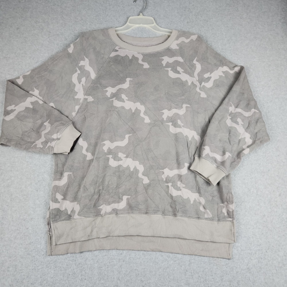 American Eagle Sweatshirt Womens Large Grey Camo Jegging Fit Ahh-mazingly Soft
